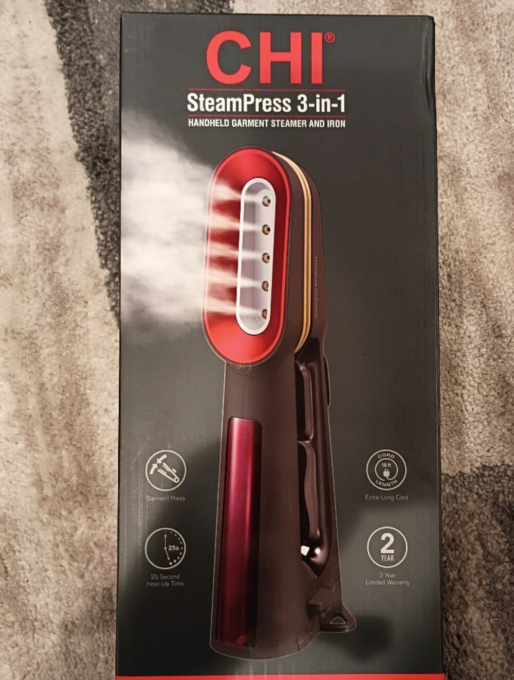 CHI SteamPress 3-in-1 Handheld Garment Steamer & Iron